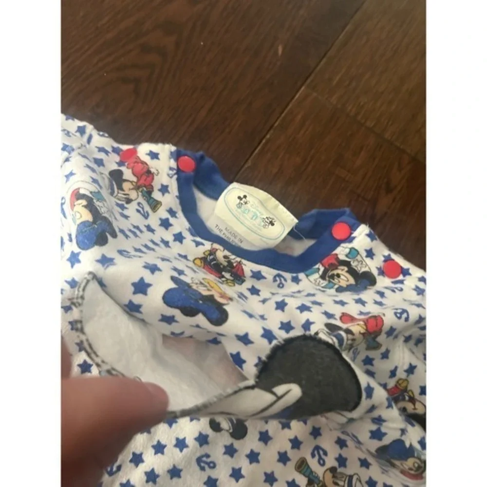 Vintage Disney baby romper 12M nautical cruise sailor front pocket